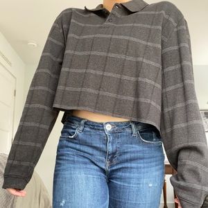 Van Heusen Cropped Long Sleeve Tee